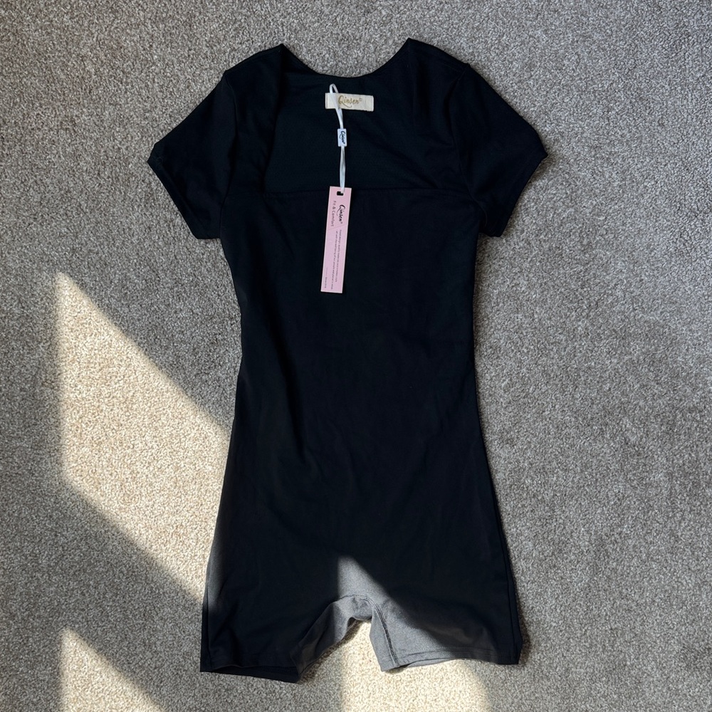 Black Short Sleeve Romper